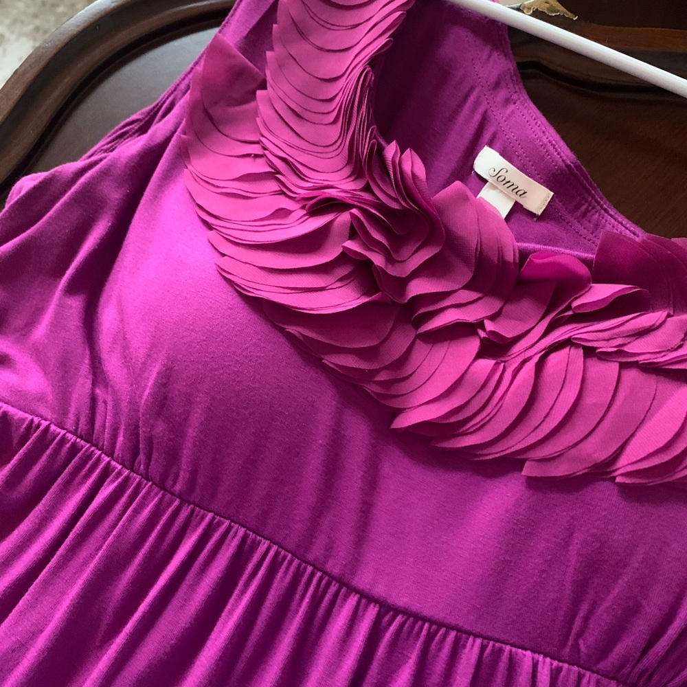 Soma one shoulder magenta dress